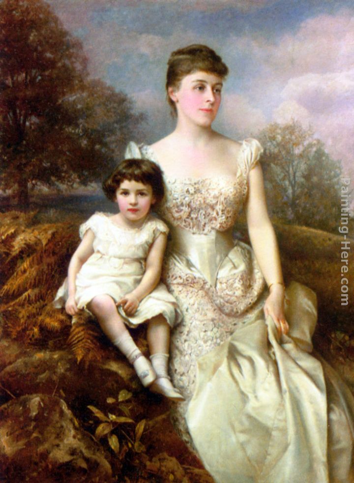 Portrait of Mrs. Drury Percy Wormald and her Son painting - Edward Hughes Portrait of Mrs. Drury Percy Wormald and her Son art painting